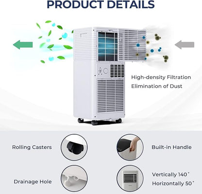 COSTWAY Portable Air Conditioner, 8000 BTU AC Unit Spaces up to 230sq.ft - Image 5
