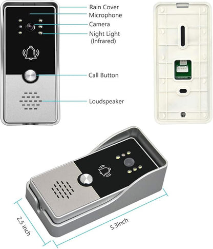 AMOCAM Video Doorbell Intercom System, 7 Inches Alloy Panel Monitor HD Camera - Image 6