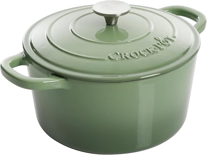 Crock Pot Artisan 5 Quart Enameled Cast Iron Round Dutch Oven by Crock-PotBrand