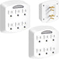 6-Outlet Extender 2 Pack, 3-Prong Ground Wall Tap Adapter by Unknown