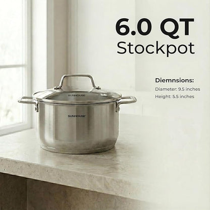 SUNHOUSE 18/8 Stainless Steel Stock Pot - Image 2