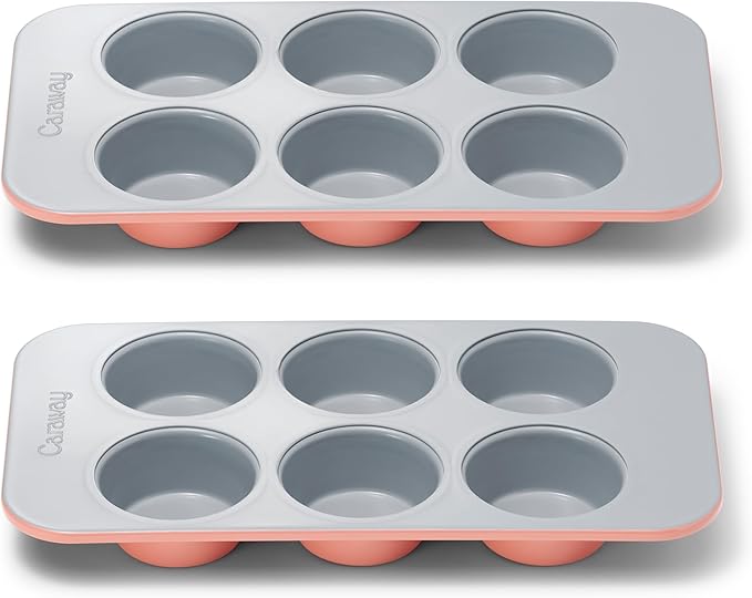 Caraway Nonstick Ceramic 6 Cup Muffin Pan Duo – Non-Toxic, PTFE & PFOA Free – by Caraway
