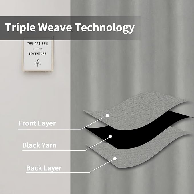Easy-Going Blackout Curtains for Bedroom, Solid Thermal Insulated Grommet and - Image 3