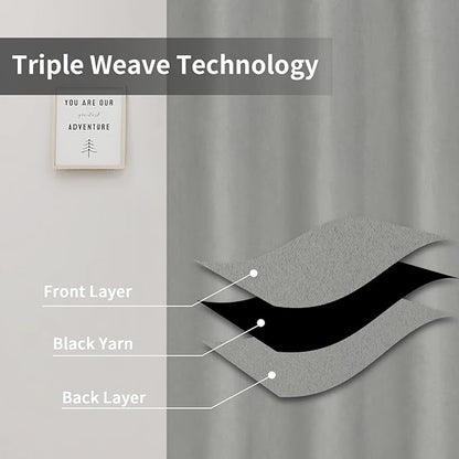 Easy-Going Blackout Curtains for Bedroom, Solid Thermal Insulated Grommet and - Image 3
