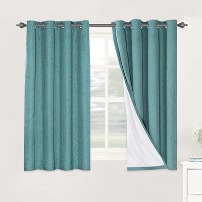 H.VERSAILTEX Linen Blackout Curtains 54 Inches Long 100% Absolutely Blackout by HVERSAILTEX