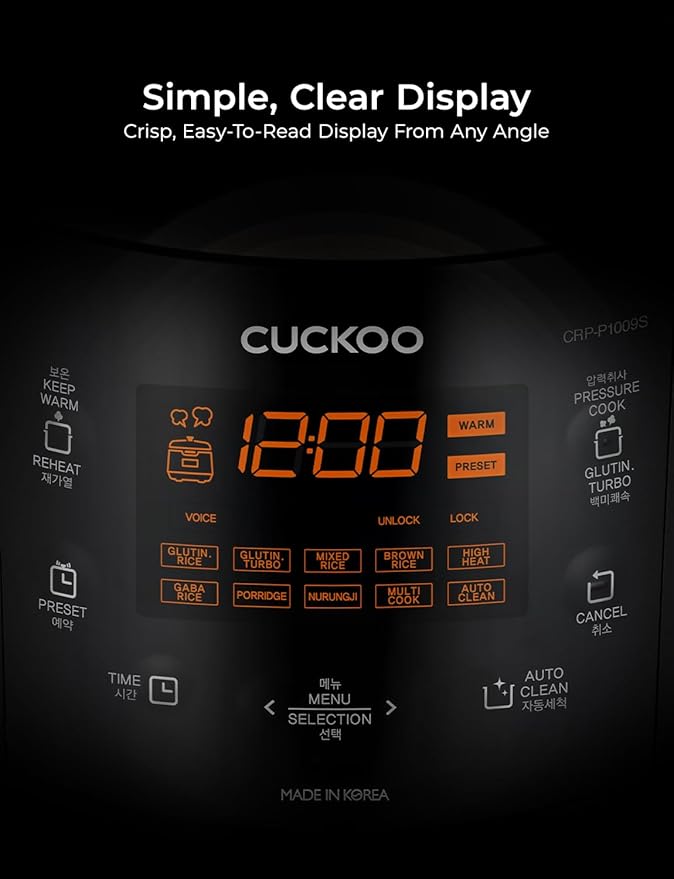 CUCKOO High Pressure Rice Cooker 10-Cup Uncooked / 20-Cup Cooked - Image 7