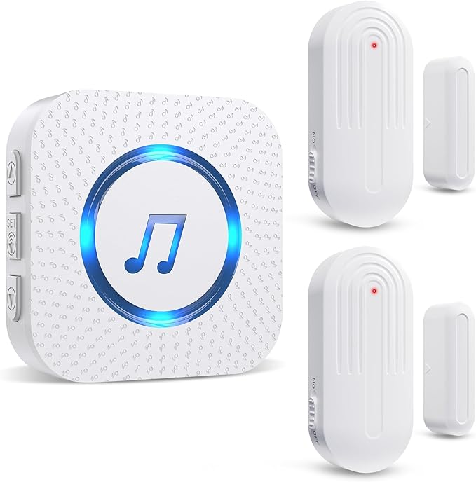 Door Chime, SanJie Wireless Door Sensor Chime When Door Opens, Door Entry Alarm by SANJIEGuardSecurity