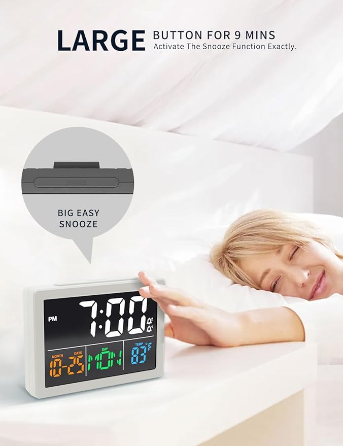 Digital Alarm Clock, with 5.5" Large LED Time Display, Adjustable Alarm Volume - Image 3