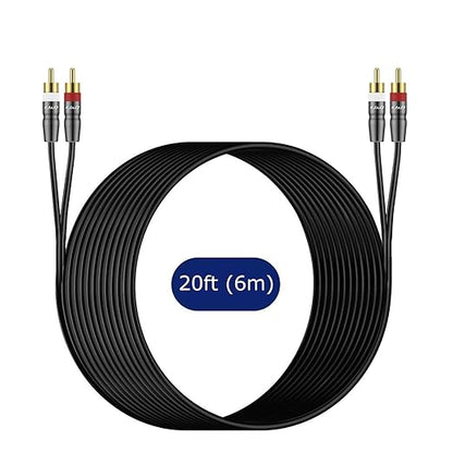 J&D RCA Cable, 2 RCA Male to Male Stereo Audio Cable, Heavy Duty, Compatible - Image 7