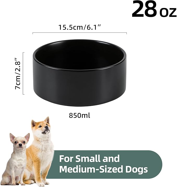 Ceramic 6.1inch Non-Slip Dog Food and Water Bowl - Image 2