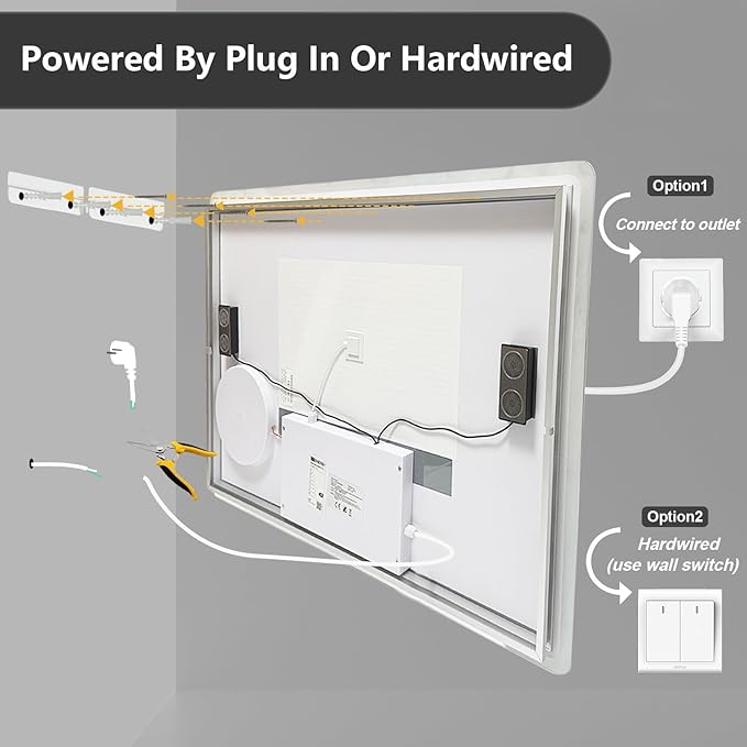 LUVODI LED Bathroom Mirror Rectangle: 32x24 inch Lighted Makeup Vanity - Image 9