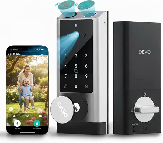 Devo G1 Video Smart Lock with Camera&Doorbell, 6-in-1 Keyless Entry Door Lock by DEVO