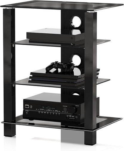 FITUEYES 4-Tier AV Media Cabinet Stand Component Cabinet, Gaming TV Stand and by FITUEYES