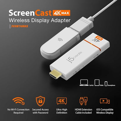 j5create ScreenCast 4K Max Wireless Display Adapter - Image 2