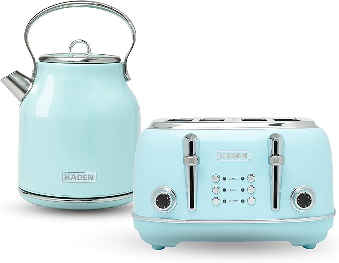 Haden Heritage 4 Slice Wide Slot Stainless Steel Toaster Bundled by HADEN