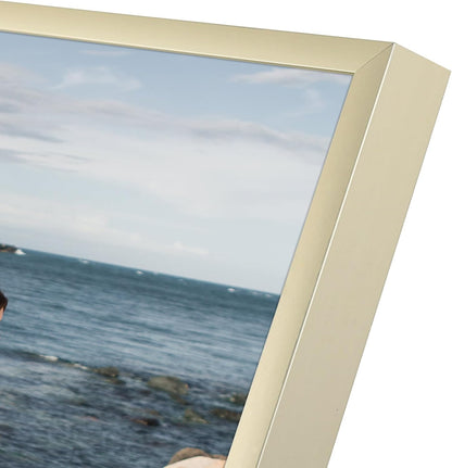 Golden State Art 18x24 Gold Aluminum Poster Frame Tempered Glass 4 Pack | With Hooks for Horizontal or Vertical Display, Thin Gallery Wall Frames for Home Office Decor