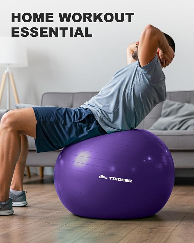 Trideer Exercise Ball for Yoga, Pilates & Fitness – Stability Ball Equipment - Image 4