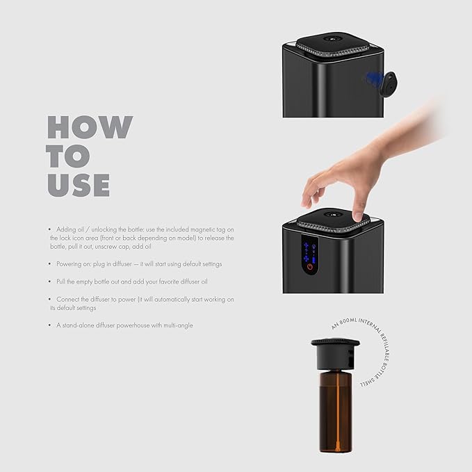 Aromely Smart Bluetooth Scent Diffuser, Aromatherapy Nebulizing Waterless - Image 9