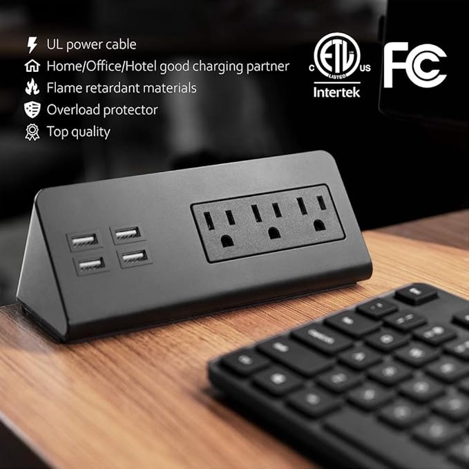 Emerising 2-Pack Desk Edge Mount Power Strips - Image 2