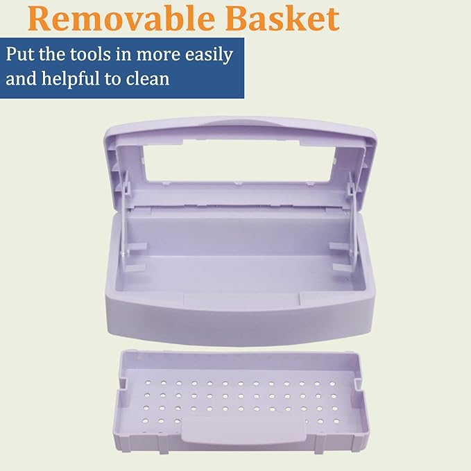 Nail Tool Sterilizer Box, Plastic Sterilization Tray - Image 2
