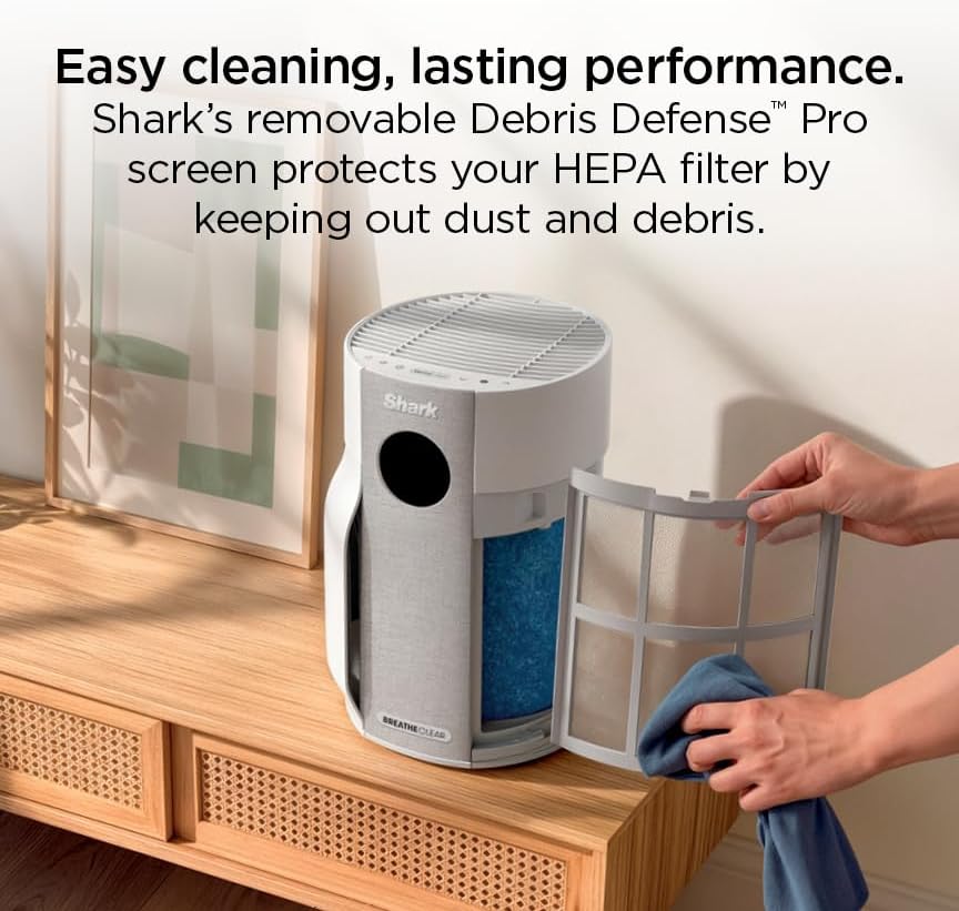 shark breatheclear smart air purifier, hp162, dove, view 11