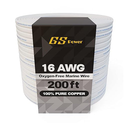 GS Power 200 Ft Duplex Marine Wire, 16 Gauge Wire, Oxygen-Free Tinned Copper 16 by GSPower