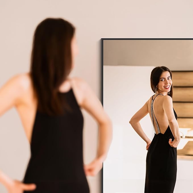 Black Bathroom Mirror for Wall, 30x50 Inch Rectangle Mirrors - Image 3