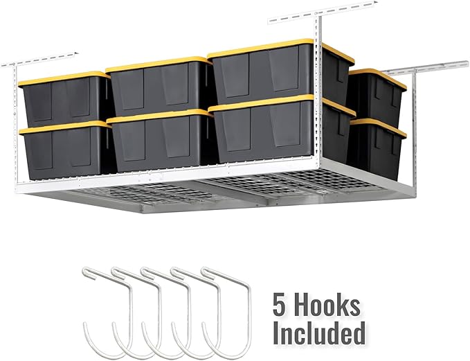 SafeRacks 4 ft x 8 ft Overhead Storage Rack Adjustable 24 in - 45in Height - Image 2