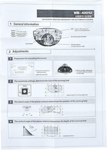 Automatic Door Motion Sensor Request to Exit PIR, 12-24V Microwave Autodoor - Image 6