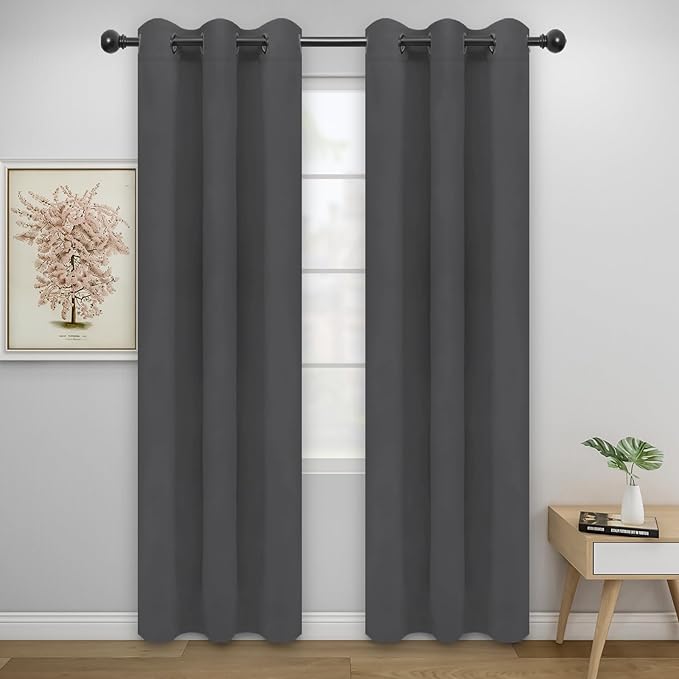 Easy-Going Blackout Curtains for Bedroom, Solid Thermal Insulated Grommet and by Easy-Going