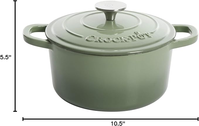 Crock-Pot Artisan Round Enameled Cast Iron Dutch Oven, Scarlet Red - Image 3