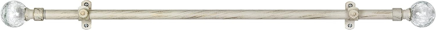 Decorative Window Curtain Rods with Finials, 28 to 48 Inches, 0.75 Diameter - Metallo (Ilana) - Lightweight & Easy to Install, Adjusts Telescopically to Fit Any Window by Achim Home Decor (Pack of 2)