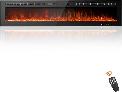 80 inch Ultra-Thin Electric Fireplace Recessed and Wall Mounted by AnpuceSpecializedAppliance