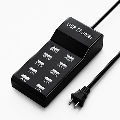USB Charging Station 50w10A 10-Port Charger, Compatible by UMERYU