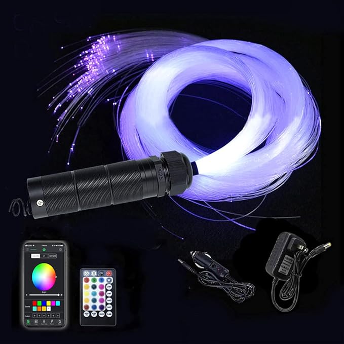 AZIMOM 6W Bluetooth/APP Control RGBW Fiber Optic Lights Star Ceiling Kit Sensor by AZIMOM
