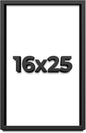 16x25 Shadow Box Frame Black | 1 Inch Deep Solid Wood Shadowbox Display Frame | by CustomPictureFrames
