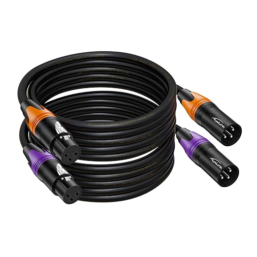 AuxLink XLR Cable 100ft 2Pack, Banlaced XLR Cable Male to Female Mic Cable by AuxLinkcable