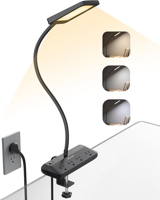 TROND LED Desk Lamp with Clamp Power Strip by TRONDOfficial