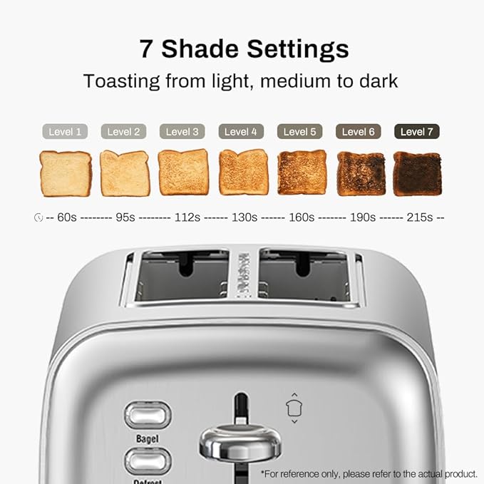Toaster 2 Slice, Extra Wide Slot Toaster - Image 3