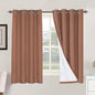 H.VERSAILTEX Linen Blackout Curtains 63 Inches Long 100% Blackout Thermal by HVERSAILTEX