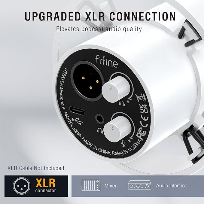 FIFINE Studio XLR Dynamic Microphone, USB PC Podcast Microphone - Image 3