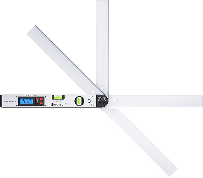 Neoteck Aluminum Digital Angle Finder Protractor 225° 16 inch Backlit LCD - Image 8