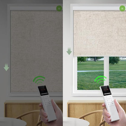 ZSHINE Motorized Blackout Window Blinds Customize Width Remote Control Wireless - Image 3