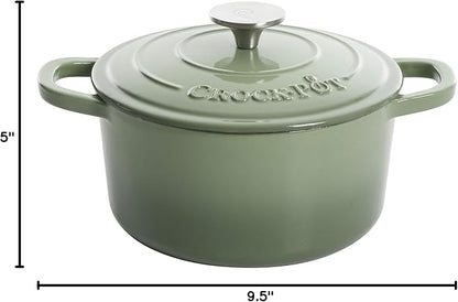 Crock Pot Artisan 5 Quart Enameled Cast Iron Round Dutch Oven - Image 3
