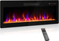 BELLEZE 42" Electric Fireplace Heater, 1400 W Recessed & Wall Mounted Electric by BELLEZE