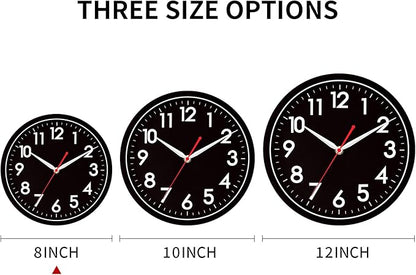 AKCISOT Wall Clock 8 Inch Silent Non-Ticking Modern Clocks Battery Operated - Image 3