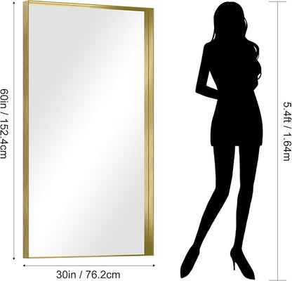 CIRCUMI Gold Bathroom Mirror, Brushed Finish, Tempered Glass, Large Mirror - Image 7