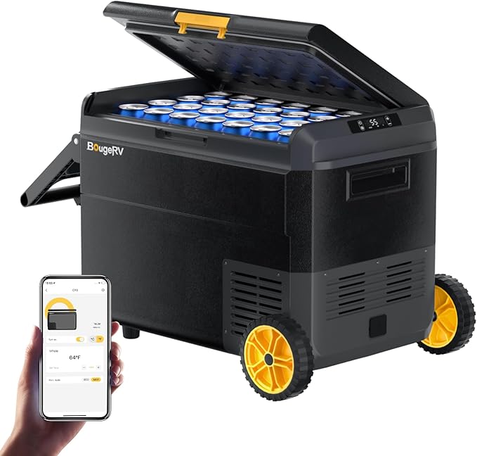 BougeRV 12 Volt Car Refrigerator, CRS 53 Quart Portable Fridge Freezer by BougeRV