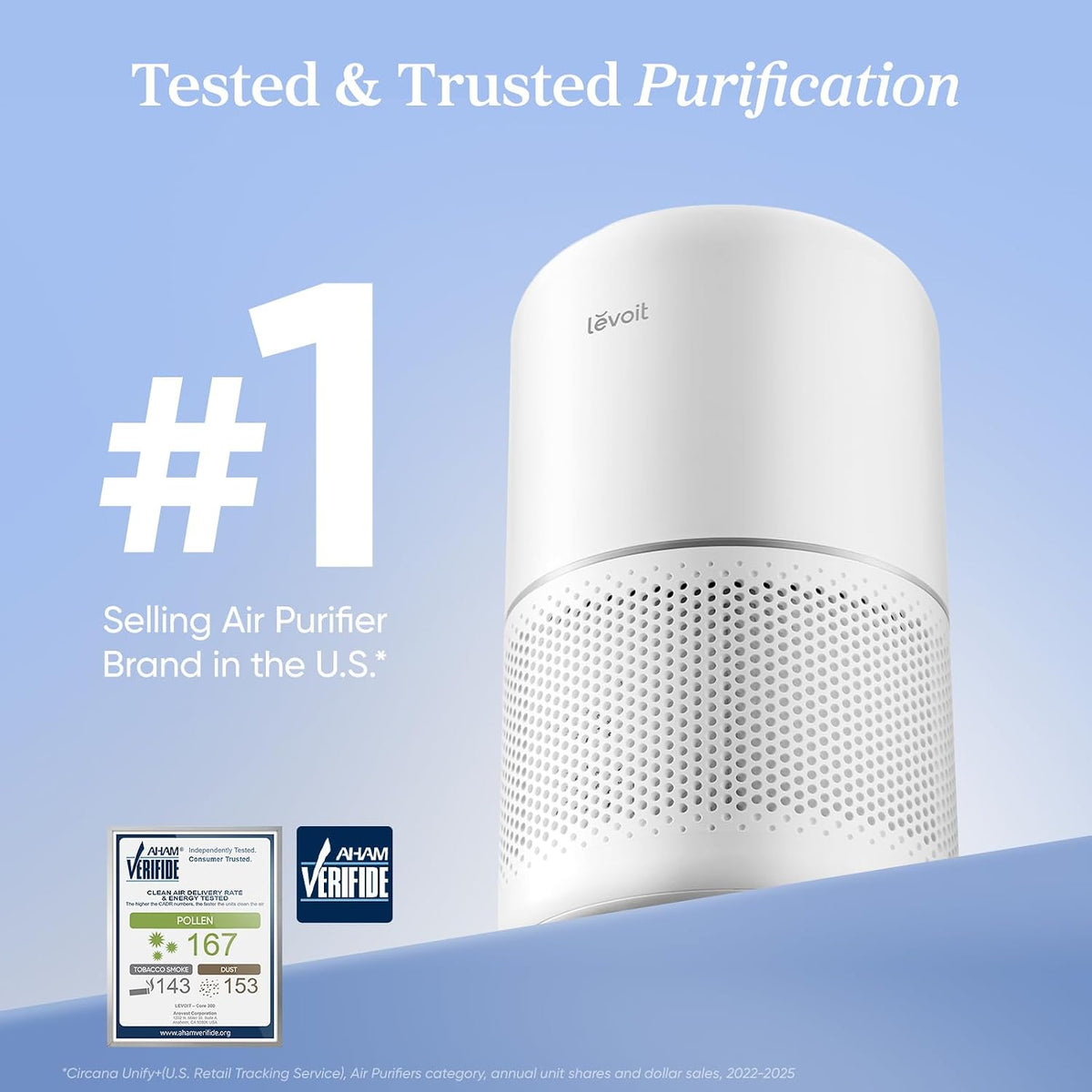 levoit air purifier for home pets hair allergens, close-up detail