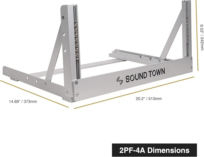 Sound Town 4U Aluminum 2-Post Desktop Open-Frame Rack, Angle Adjustable - Image 7